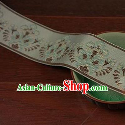 Chinese Traditional Embroidered Green Band Decorative Border Collar Accessories