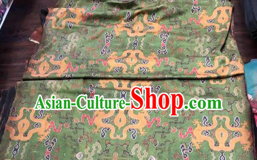 Chinese Traditional Cloud Dragon Design Pattern Green Silk Fabric Cheongsam Gambiered Guangdong Gauze Drapery Chinese Traditional Cloud Dragon Design Pattern Green Silk Fabric Cheongsam Gambiered Guangdong Gauze Drapery