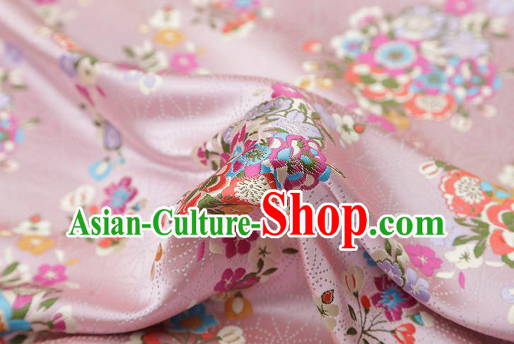 Chinese Traditional Snowflake Flowers Pattern Pink Brocade Fabric Cheongsam Satin Tapestry Drapery Chinese Traditional Snowflake Flowers Pattern Pink Brocade Fabric Cheongsam Satin Tapestry Drapery