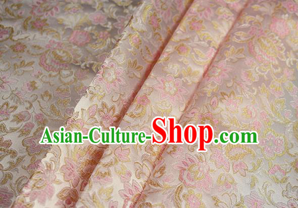 Chinese Traditional Flowers Pattern Design Pink Brocade Fabric Hanfu Dress Satin Drapery Chinese Traditional Flowers Pattern Design Pink Brocade Fabric Hanfu Dress Satin Drapery