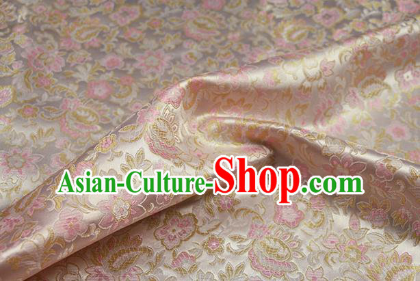 Chinese Traditional Flowers Pattern Design Pink Brocade Fabric Hanfu Dress Satin Drapery Chinese Traditional Flowers Pattern Design Pink Brocade Fabric Hanfu Dress Satin Drapery