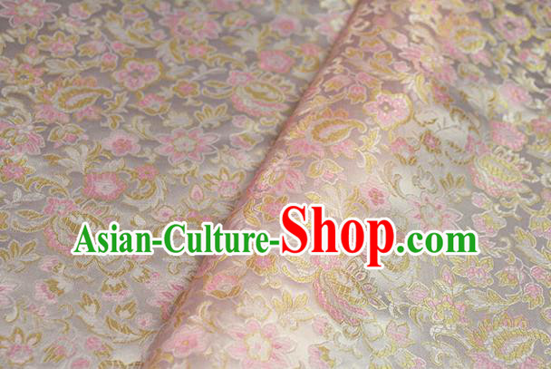 Chinese Traditional Flowers Pattern Design Pink Brocade Fabric Hanfu Dress Satin Drapery Chinese Traditional Flowers Pattern Design Pink Brocade Fabric Hanfu Dress Satin Drapery