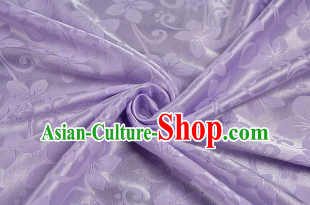 Chinese Traditional Peach Flowers Pattern Design Lilac Brocade Fabric Hanfu Dress Satin Drapery Chinese Traditional Peach Flowers Pattern Design Lilac Brocade Fabric Hanfu Dress Satin Drapery