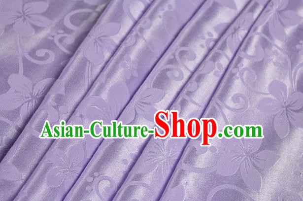 Chinese Traditional Peach Flowers Pattern Design Lilac Brocade Fabric Hanfu Dress Satin Drapery Chinese Traditional Peach Flowers Pattern Design Lilac Brocade Fabric Hanfu Dress Satin Drapery
