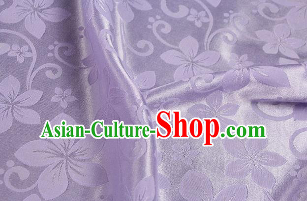 Chinese Traditional Peach Flowers Pattern Design Lilac Brocade Fabric Hanfu Dress Satin Drapery Chinese Traditional Peach Flowers Pattern Design Lilac Brocade Fabric Hanfu Dress Satin Drapery