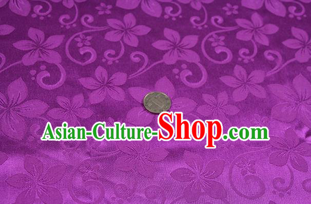 Chinese Traditional Peach Flowers Pattern Design Purple Brocade Fabric Hanfu Dress Satin Drapery Chinese Traditional Peach Flowers Pattern Design Purple Brocade Fabric Hanfu Dress Satin Drapery