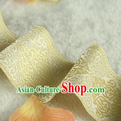 Chinese Traditional Embroidered Light Golden Braid Band Decorative Border Collar Accessories