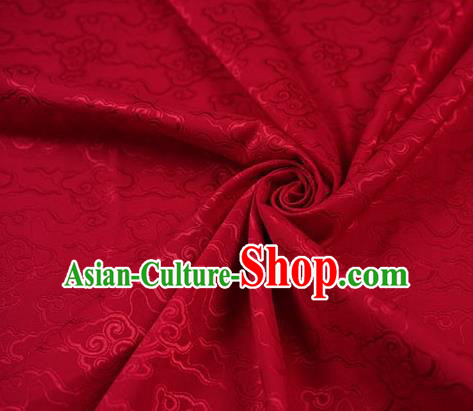 Chinese Traditional Cloud Pattern Design Red Brocade Fabric Hanfu Dress Satin Drapery Chinese Traditional Cloud Pattern Design Red Brocade Fabric Hanfu Dress Satin Drapery