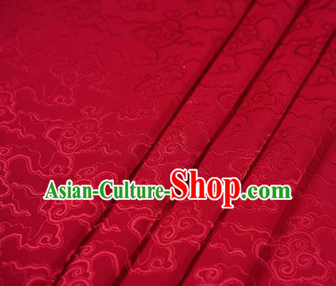 Chinese Traditional Cloud Pattern Design Red Brocade Fabric Hanfu Dress Satin Drapery Chinese Traditional Cloud Pattern Design Red Brocade Fabric Hanfu Dress Satin Drapery