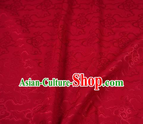 Chinese Traditional Cloud Pattern Design Red Brocade Fabric Hanfu Dress Satin Drapery Chinese Traditional Cloud Pattern Design Red Brocade Fabric Hanfu Dress Satin Drapery