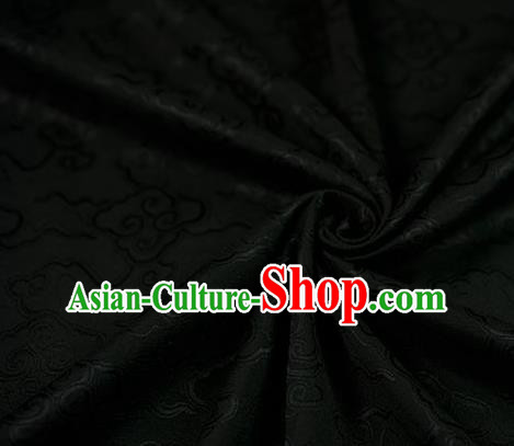 Chinese Traditional Cloud Pattern Design Black Brocade Fabric Hanfu Dress Satin Drapery Chinese Traditional Cloud Pattern Design Black Brocade Fabric Hanfu Dress Satin Drapery