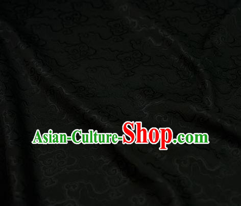 Chinese Traditional Cloud Pattern Design Black Brocade Fabric Hanfu Dress Satin Drapery Chinese Traditional Cloud Pattern Design Black Brocade Fabric Hanfu Dress Satin Drapery