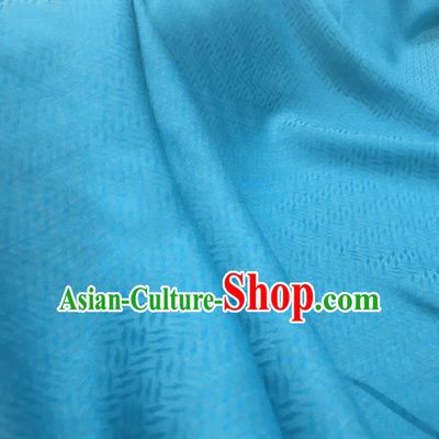 Chinese Traditional Design Pattern Blue Silk Fabric Cheongsam Mulberry Silk Drapery