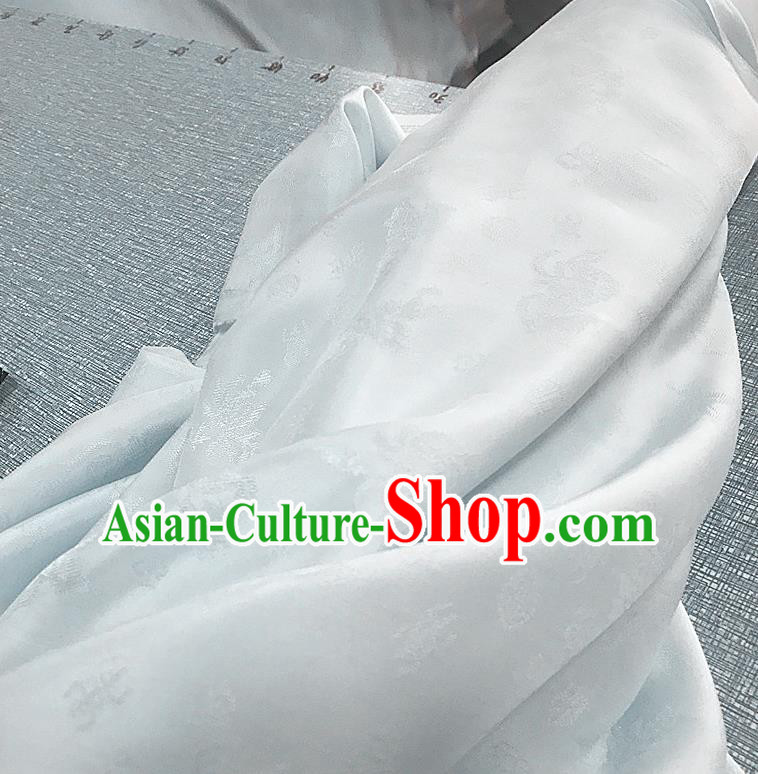 Chinese Traditional Design Pattern Light Blue Silk Fabric Cheongsam Mulberry Silk Drapery Chinese Traditional Design Pattern Light Blue Silk Fabric Cheongsam Mulberry Silk Drapery