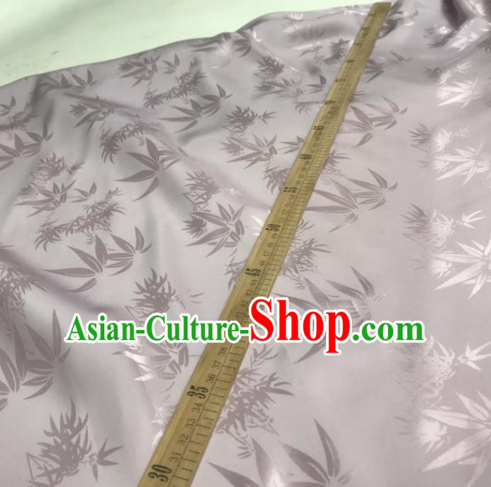Chinese Traditional Bamboo Leaf Design Pattern Lilac Silk Fabric Cheongsam Mulberry Silk Drapery Chinese Traditional Bamboo Leaf Design Pattern Lilac Silk Fabric Cheongsam Mulberry Silk Drapery