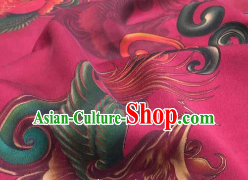 Chinese Traditional Phoenix Design Pattern Rosy Silk Fabric Cheongsam Gambiered Guangdong Gauze Drapery Chinese Traditional Phoenix Design Pattern Rosy Silk Fabric Cheongsam Gambiered Guangdong Gauze Drapery