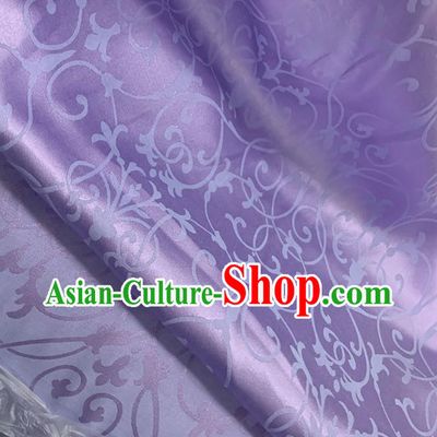 Chinese Traditional Twine Design Pattern Purple Silk Fabric Cheongsam Mulberry Silk Drapery