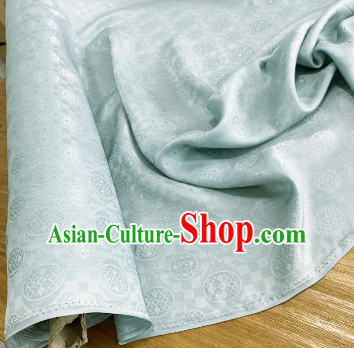 Chinese Traditional Round Design Pattern Light Blue Silk Fabric Cheongsam Mulberry Silk Drapery Chinese Traditional Round Design Pattern Light Blue Silk Fabric Cheongsam Mulberry Silk Drapery