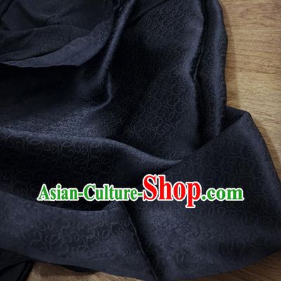 Chinese Traditional Design Pattern Black Silk Fabric Cheongsam Mulberry Silk Drapery