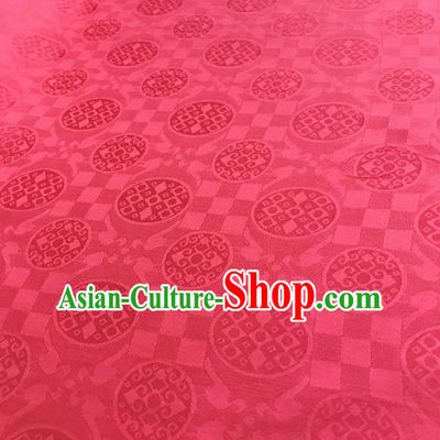 Chinese Traditional Round Design Pattern Red Silk Fabric Cheongsam Mulberry Silk Drapery