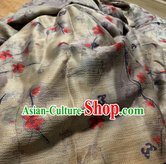 Chinese Traditional Red Flower Design Pattern Silk Fabric Cheongsam Mulberry Silk Drapery Chinese Traditional Red Flower Design Pattern Silk Fabric Cheongsam Mulberry Silk Drapery