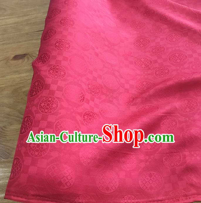 Chinese Traditional Round Design Pattern Red Silk Fabric Cheongsam Mulberry Silk Drapery Chinese Traditional Round Design Pattern Red Silk Fabric Cheongsam Mulberry Silk Drapery