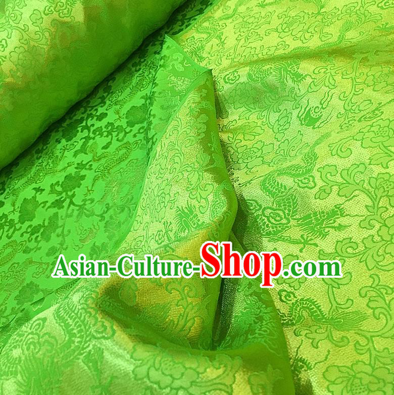 Chinese Traditional Jacquard Dragon Design Pattern Green Silk Fabric Cheongsam Mulberry Silk Drapery Chinese Traditional Jacquard Dragon Design Pattern Green Silk Fabric Cheongsam Mulberry Silk Drapery