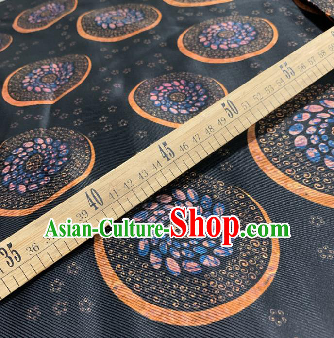 Chinese Traditional Classical Design Pattern Black Silk Fabric Cheongsam Mulberry Silk Drapery Chinese Traditional Classical Design Pattern Black Silk Fabric Cheongsam Mulberry Silk Drapery