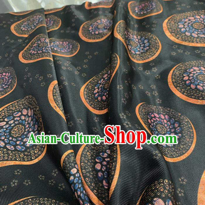 Chinese Traditional Classical Design Pattern Black Silk Fabric Cheongsam Mulberry Silk Drapery Chinese Traditional Classical Design Pattern Black Silk Fabric Cheongsam Mulberry Silk Drapery