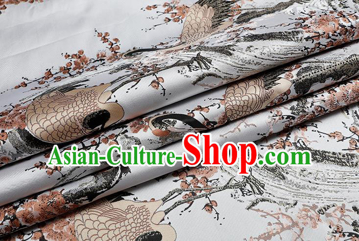 Chinese Traditional Orange Plum Crane Pattern Brocade Fabric Cheongsam Tapestry Drapery Chinese Traditional Orange Plum Crane Pattern Brocade Fabric Cheongsam Tapestry Drapery