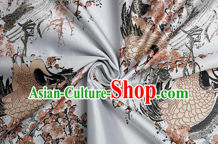 Chinese Traditional Orange Plum Crane Pattern Brocade Fabric Cheongsam Tapestry Drapery Chinese Traditional Orange Plum Crane Pattern Brocade Fabric Cheongsam Tapestry Drapery