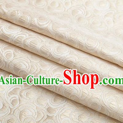 Chinese Traditional Jacquard Pattern Beige Brocade Fabric Cheongsam Tapestry Drapery
