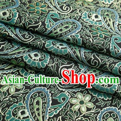 Chinese Traditional Green Jacquard Pattern Brocade Fabric Cheongsam Tapestry Drapery