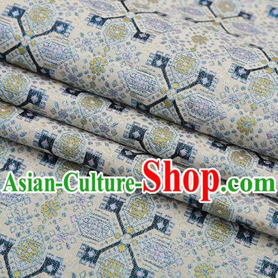 Chinese Traditional Jacquard Graph Pattern Light Blue Brocade Fabric Cheongsam Tapestry Drapery
