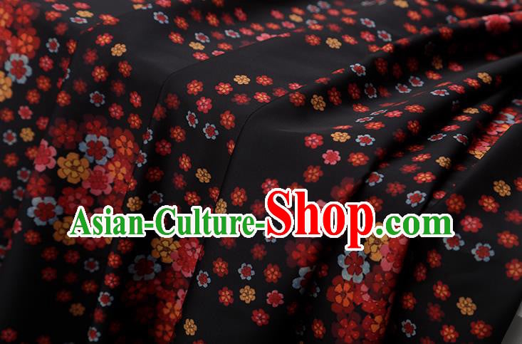Chinese Traditional Flowers Design Pattern Black Silk Fabric Cheongsam Mulberry Silk Drapery Chinese Traditional Flowers Design Pattern Black Silk Fabric Cheongsam Mulberry Silk Drapery