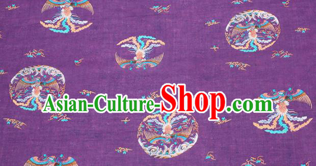 Chinese Traditional Phoenix Design Pattern Purple Ramie Fabric Cheongsam Ramee Drapery Chinese Traditional Phoenix Design Pattern Purple Ramie Fabric Cheongsam Ramee Drapery