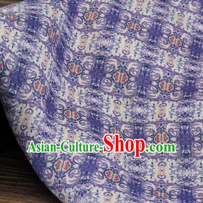 Chinese Traditional Design Pattern Purple Ramie Fabric Cheongsam Ramee Drapery