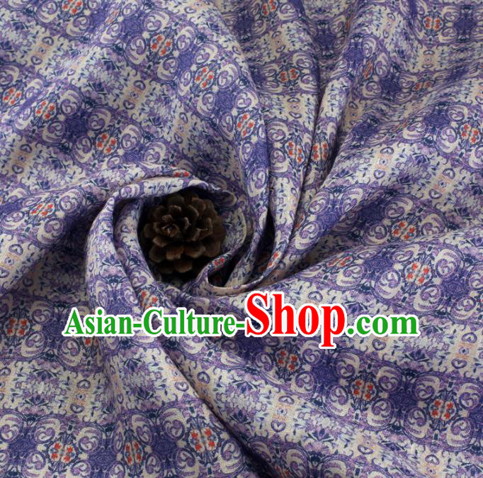 Chinese Traditional Design Pattern Purple Ramie Fabric Cheongsam Ramee Drapery Chinese Traditional Design Pattern Purple Ramie Fabric Cheongsam Ramee Drapery