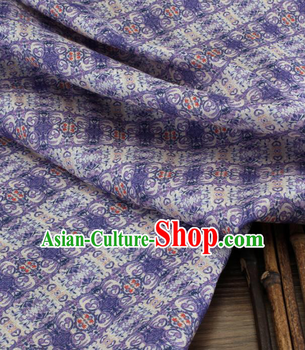 Chinese Traditional Design Pattern Purple Ramie Fabric Cheongsam Ramee Drapery Chinese Traditional Design Pattern Purple Ramie Fabric Cheongsam Ramee Drapery