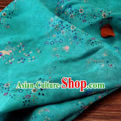 Chinese Traditional Phoenix Flowers Design Pattern Green Ramie Fabric Cheongsam Ramee Drapery