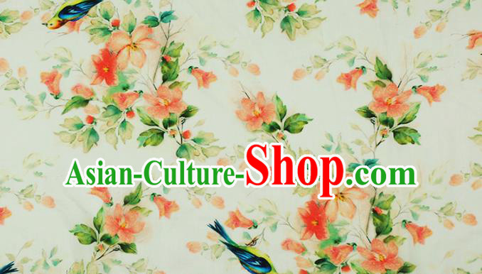 Chinese Traditional Azalea Design Pattern Beige Ramie Fabric Cheongsam Ramee Drapery Chinese Traditional Azalea Design Pattern Beige Ramie Fabric Cheongsam Ramee Drapery