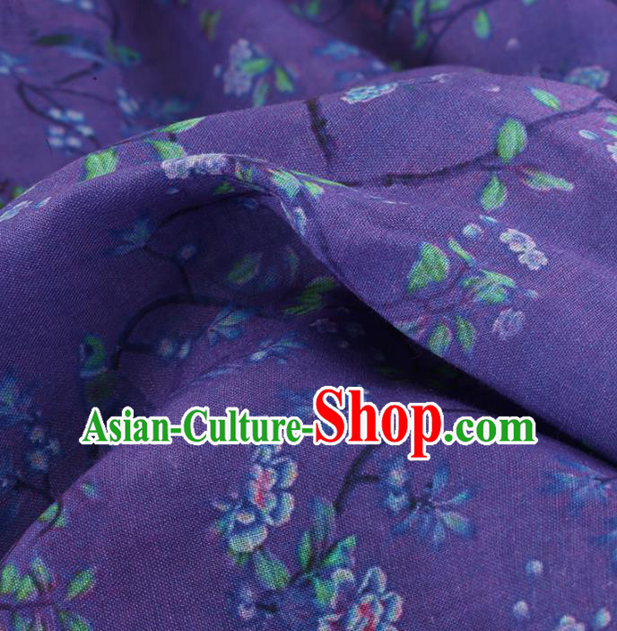 Chinese Traditional Flowers Design Pattern Deep Purple Ramie Fabric Cheongsam Ramee Drapery Chinese Traditional Flowers Design Pattern Deep Purple Ramie Fabric Cheongsam Ramee Drapery