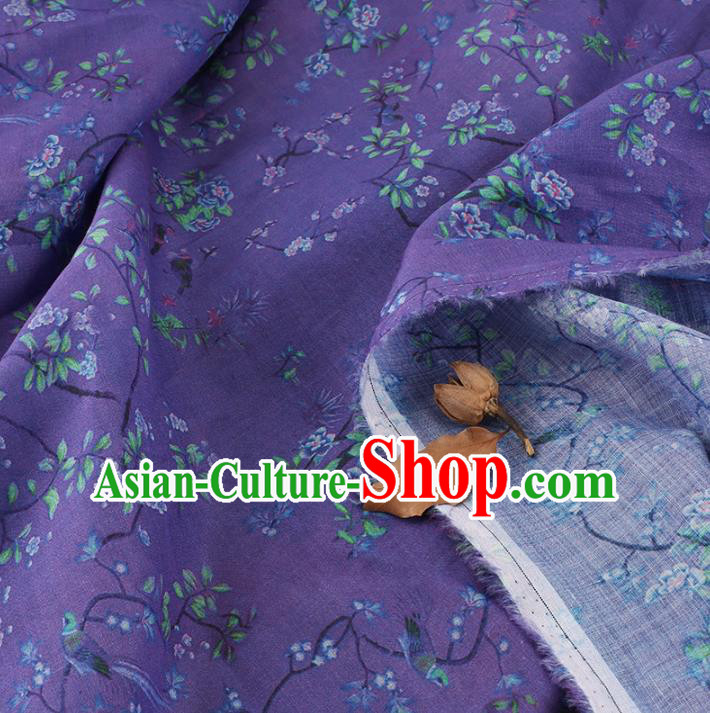 Chinese Traditional Flowers Design Pattern Deep Purple Ramie Fabric Cheongsam Ramee Drapery Chinese Traditional Flowers Design Pattern Deep Purple Ramie Fabric Cheongsam Ramee Drapery