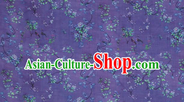 Chinese Traditional Flowers Design Pattern Deep Purple Ramie Fabric Cheongsam Ramee Drapery Chinese Traditional Flowers Design Pattern Deep Purple Ramie Fabric Cheongsam Ramee Drapery