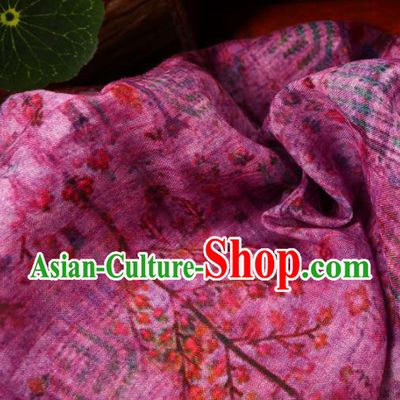 Chinese Traditional Design Pattern Rosy Ramie Fabric Cheongsam Ramee Drapery