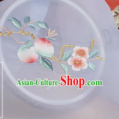 Chinese Traditional Embroidered Peach Flower Lilac Chiffon Applique Accessories Embroidery Patch