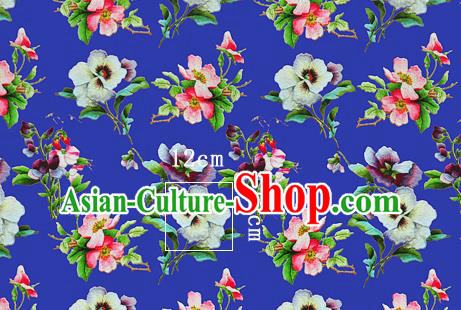 Chinese Classical Phalaenopsis Pattern Design Royalblue Silk Fabric Asian Traditional Hanfu Mulberry Silk Material Chinese Classical Phalaenopsis Pattern Design Royalblue Silk Fabric Asian Traditional Hanfu Mulberry Silk Material