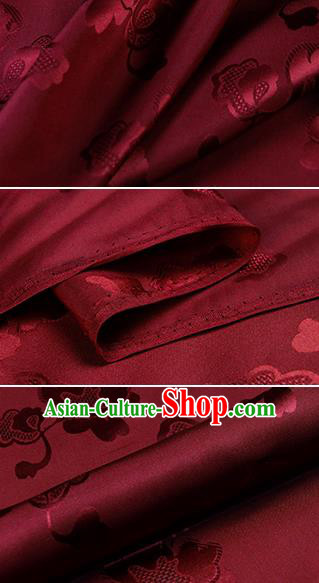 Chinese Classical Pattern Design Wine Red Silk Fabric Asian Traditional Hanfu Mulberry Silk Material Chinese Classical Pattern Design Wine Red Silk Fabric Asian Traditional Hanfu Mulberry Silk Material