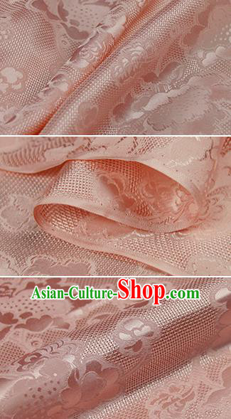 Chinese Classical Peony Pattern Design Pink Silk Fabric Asian Traditional Hanfu Mulberry Silk Material Chinese Classical Peony Pattern Design Pink Silk Fabric Asian Traditional Hanfu Mulberry Silk Material