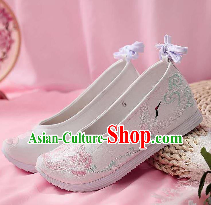 Chinese Embroidered Peony White Shoes Hanfu Shoes Women Shoes Opera Shoes Princess Shoes Chinese Embroidered Peony White Shoes Hanfu Shoes Women Shoes Opera Shoes Princess Shoes